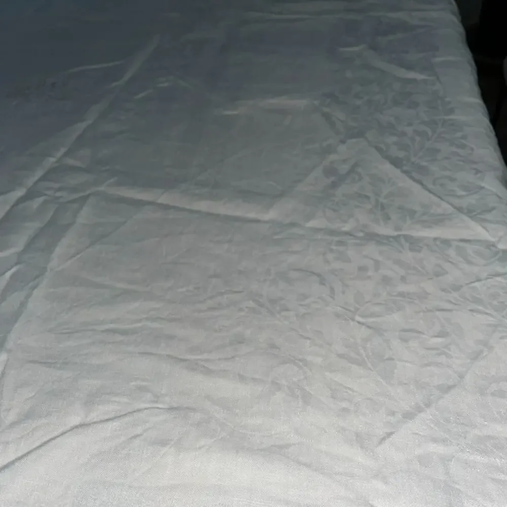 White Linen Tablecloth 61 x 80 in Gray 